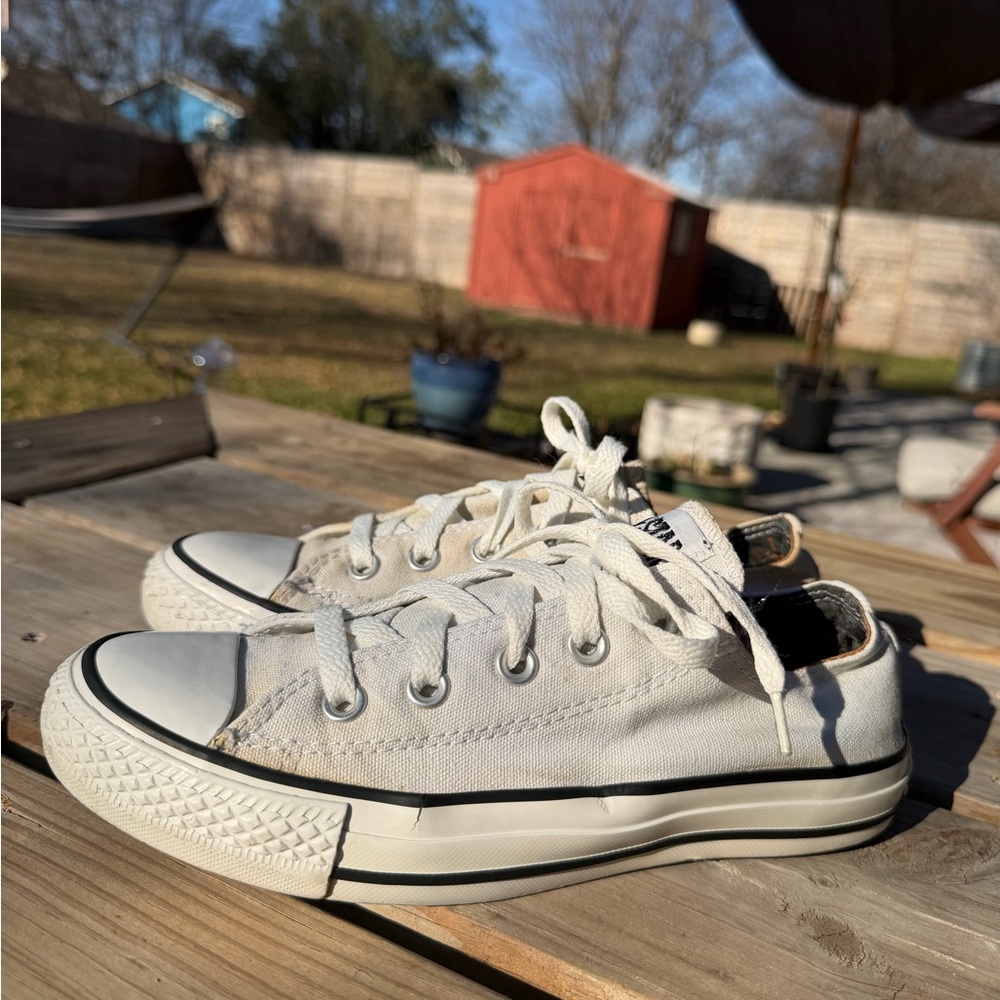 White Low-Top Converse Sneakers